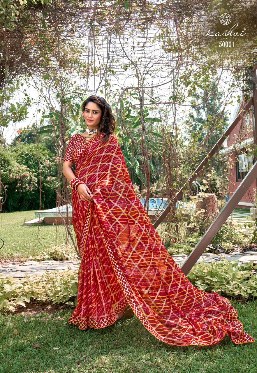 Kasvi Vaishnavi New Stylish Festive Wear Chiffon Designer Saree Collection